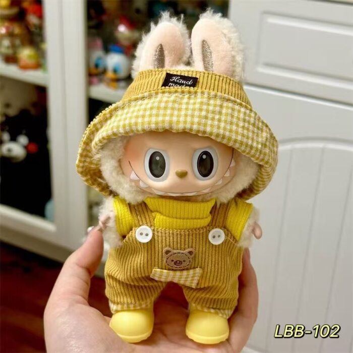 Fashion Clothing Set - Yellow Grid Hat Outfit - Image 1